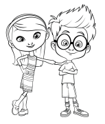 Mnr Peabody en Sherman Online Coloring